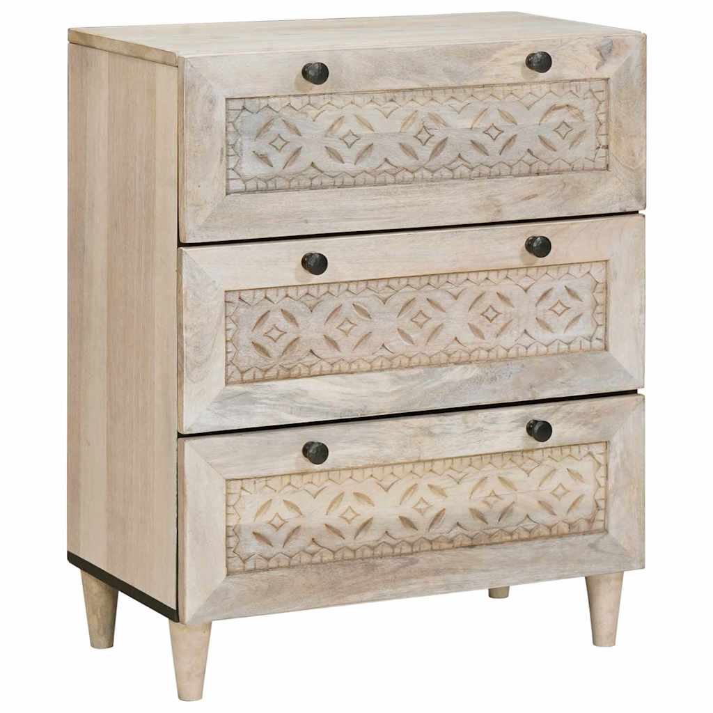 Dressoir 2 pcs Wit 120 x 33,5 x 75 cm massief mangohout – afbeelding 3