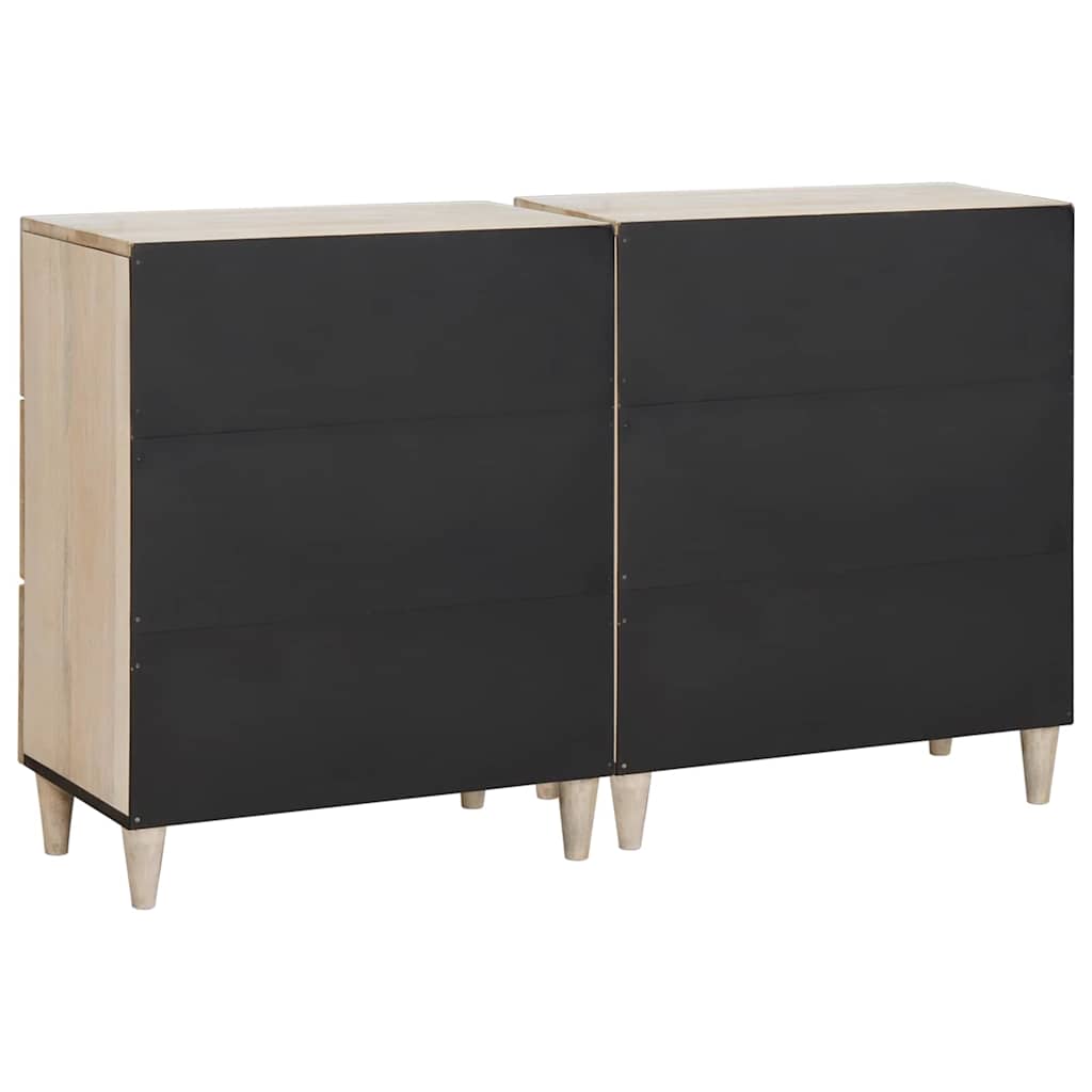 Dressoir 2 pcs Wit 120 x 33,5 x 75 cm massief mangohout – afbeelding 6