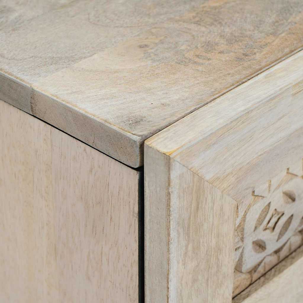 Dressoir 2 pcs Wit 120 x 33,5 x 75 cm massief mangohout – afbeelding 7