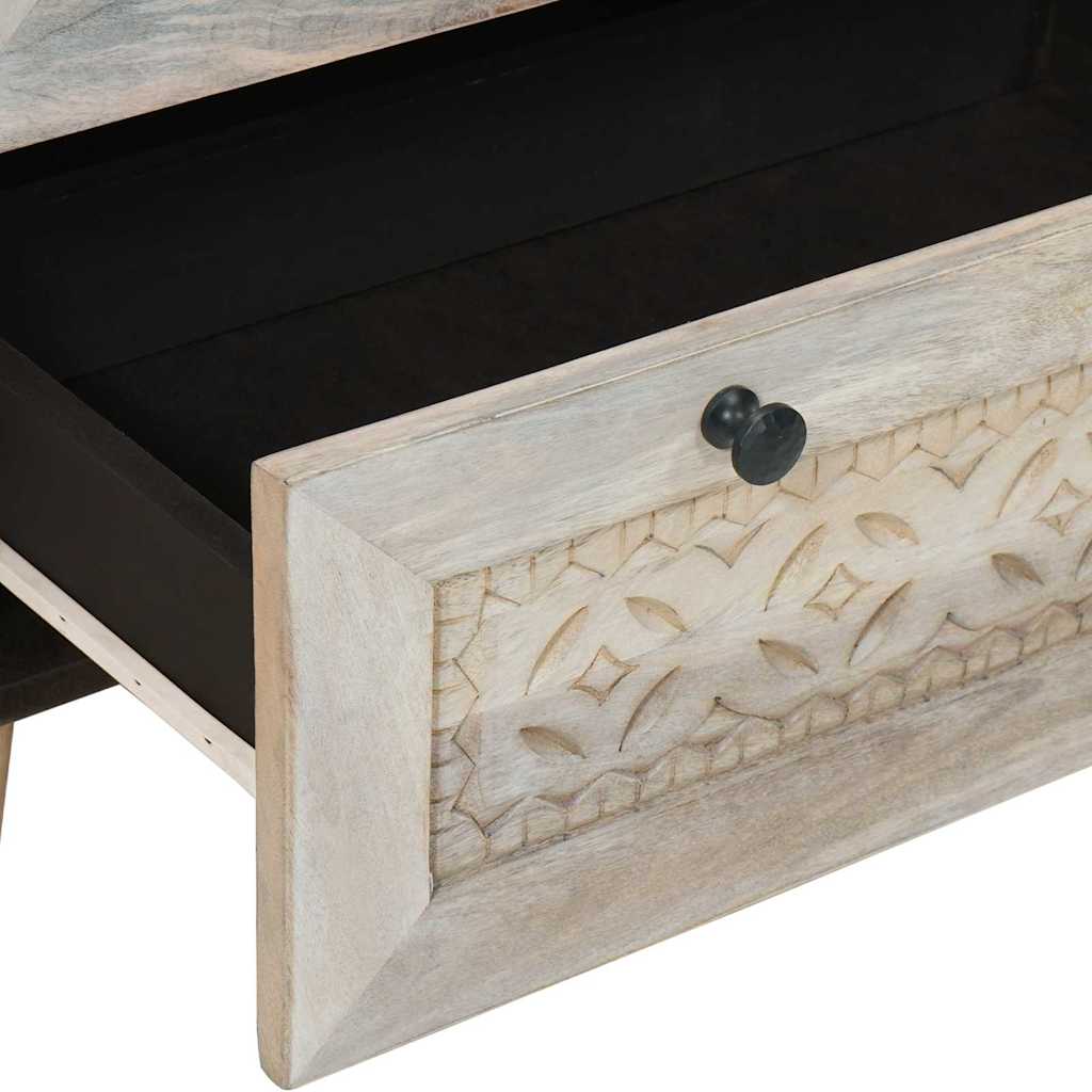 Dressoir 2 pcs Wit 120 x 33,5 x 75 cm massief mangohout – afbeelding 8