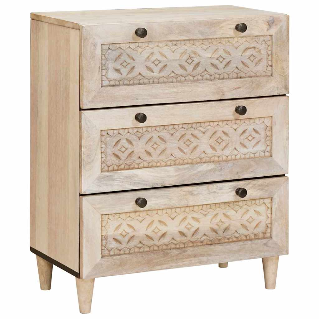Dressoir 3 pcs Wit 180 x 33,5 x 75 cm massief mangohout – afbeelding 4