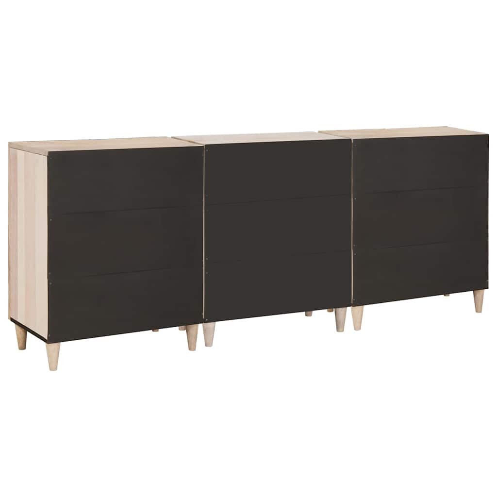Dressoir 3 pcs Wit 180 x 33,5 x 75 cm massief mangohout – afbeelding 7