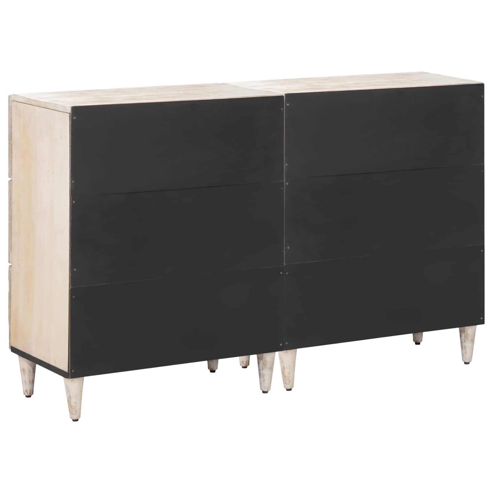 Dressoir 2 pcs Wit 60 x 33,5 x 75 cm Massief Mango Hout – afbeelding 6