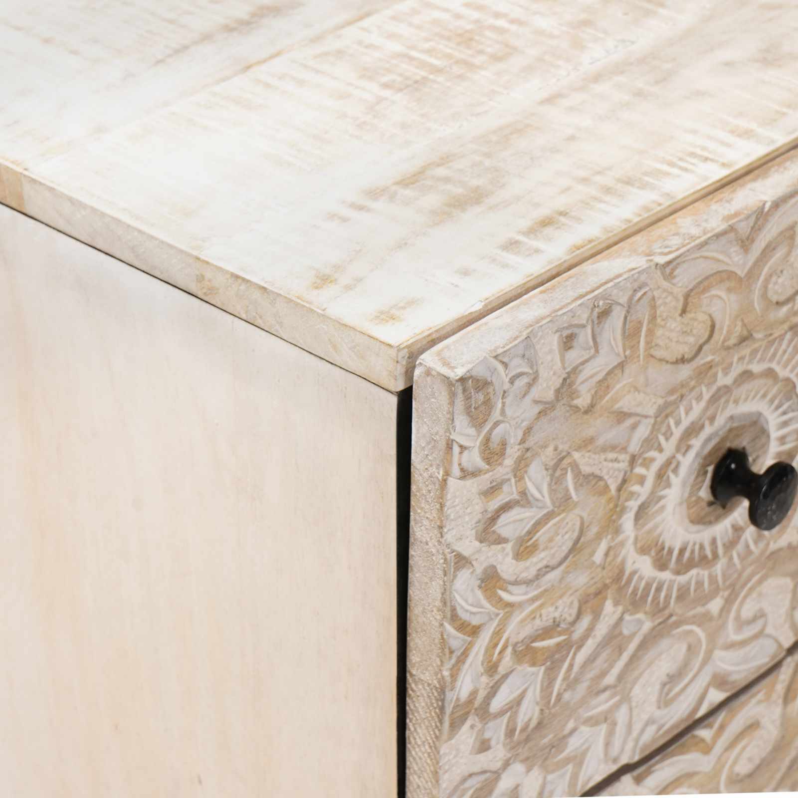 Dressoir 2 pcs Wit 60 x 33,5 x 75 cm Massief Mango Hout – afbeelding 7
