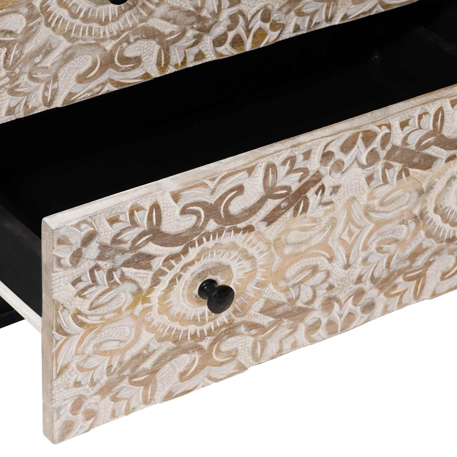 Dressoir 3 pcs Wit 60 x 33,5 x 75 cm Massief Mango Hout – afbeelding 8