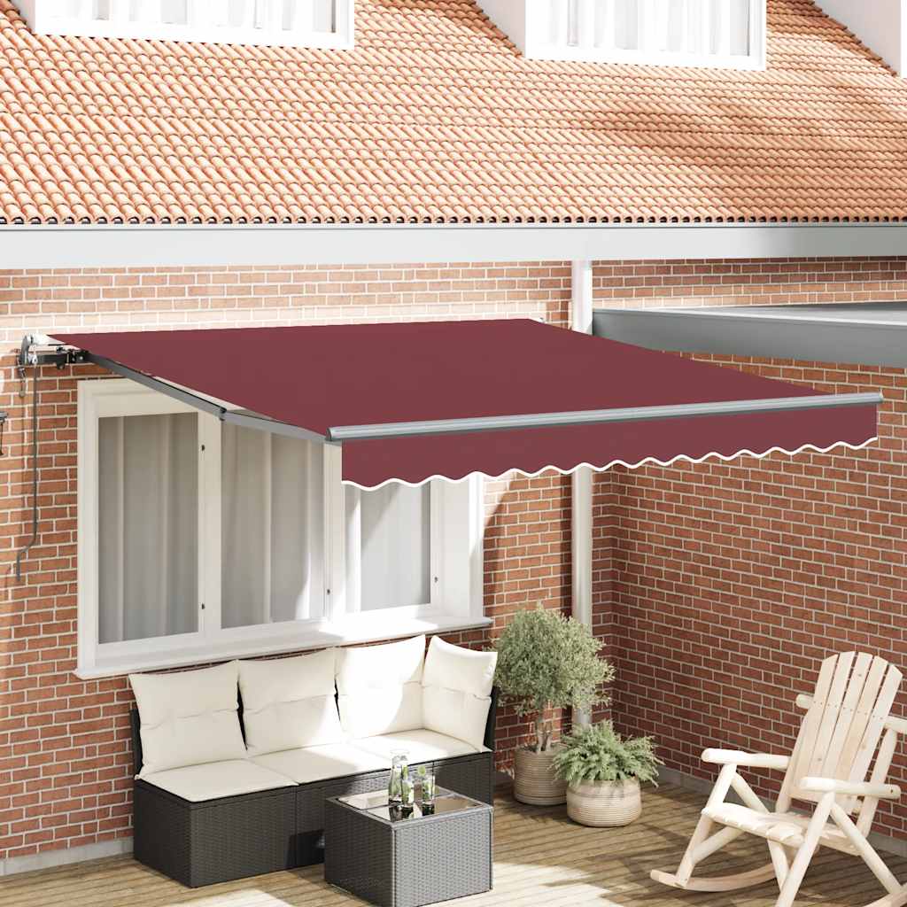 Luifel automatisch uittrekbaar 300x250 cm bordeauxrood