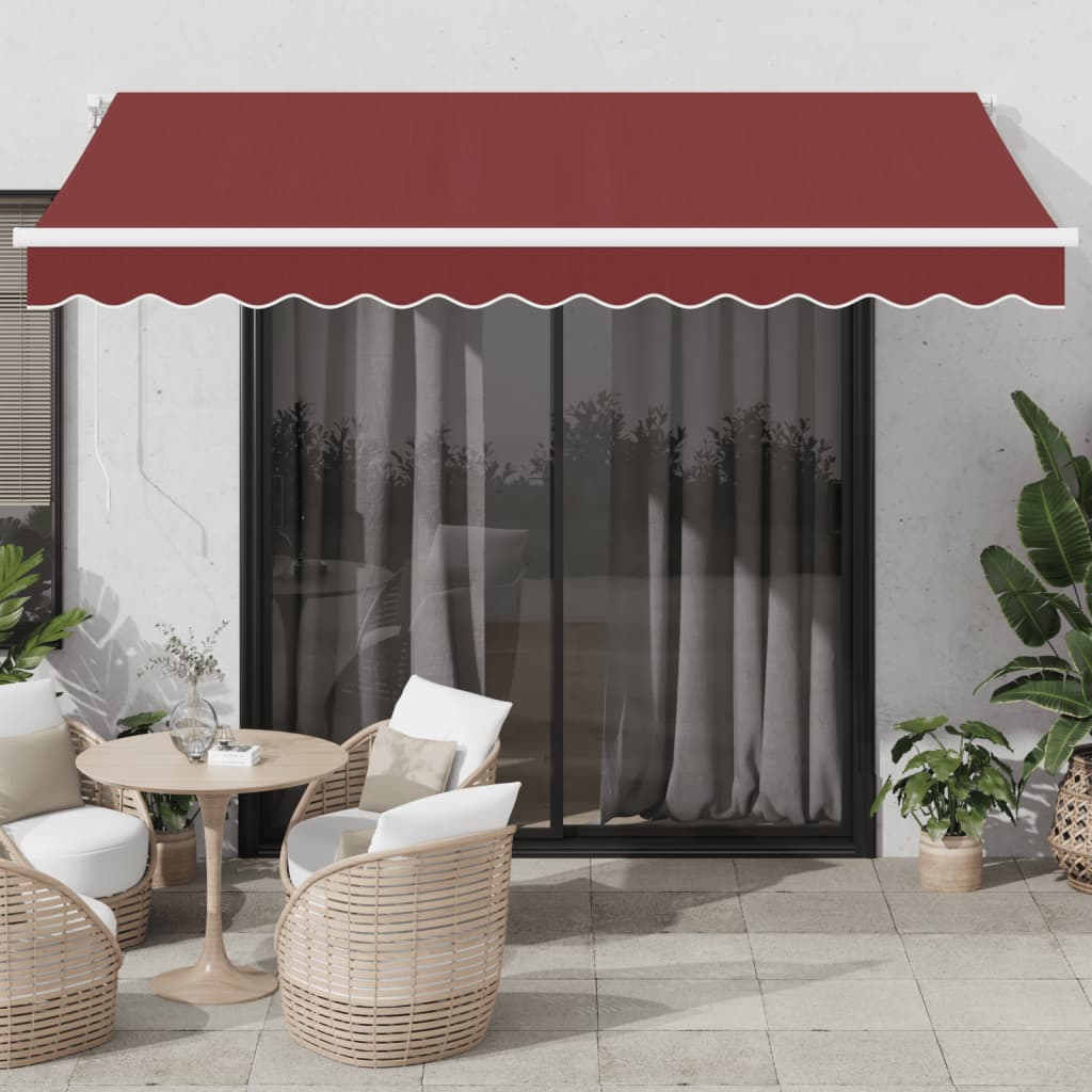 Luifel automatisch uittrekbaar 350x250 cm bordeauxrood – afbeelding 1