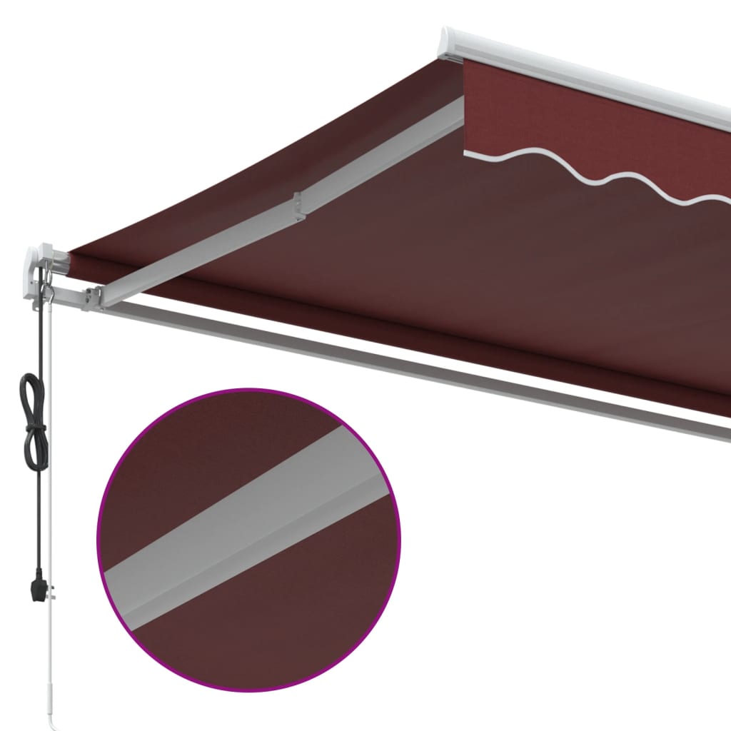 Luifel automatisch uittrekbaar 350x250 cm bordeauxrood – afbeelding 6