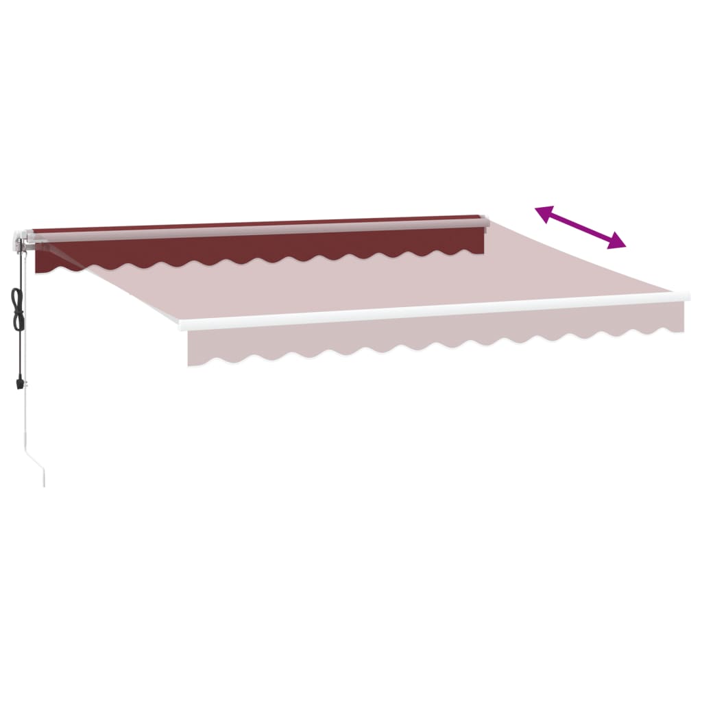 Luifel automatisch uittrekbaar 350x250 cm bordeauxrood – afbeelding 9