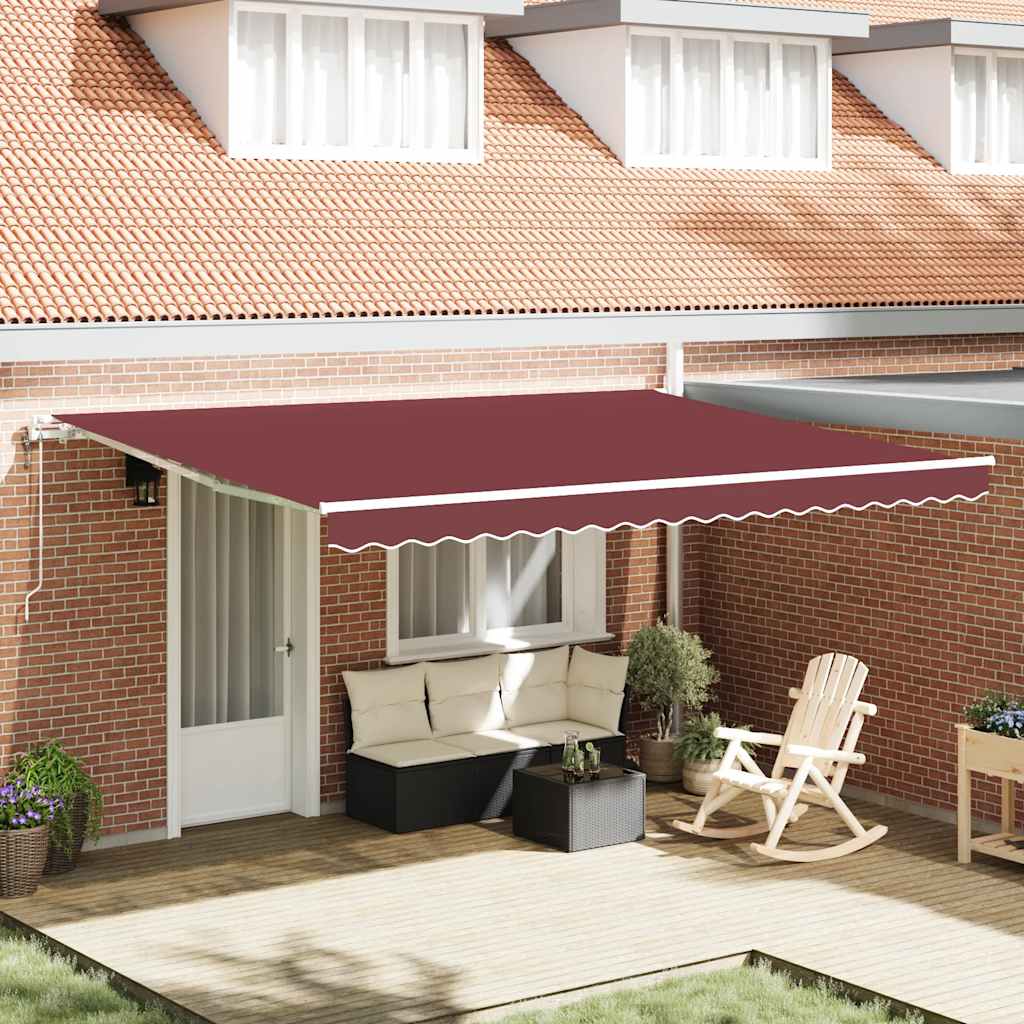 Luifel automatisch uittrekbaar 450x300 cm bordeauxrood – afbeelding 1