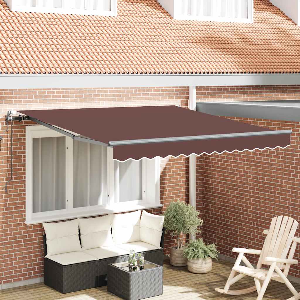 Luifel automatisch uittrekbaar 300x250 cm bruin