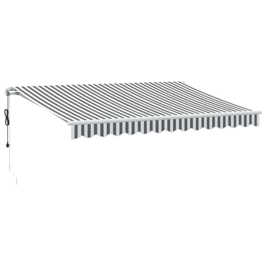 Luifel automatisch uittrekbaar 350x250 cm antracietkleur en wit – afbeelding 2