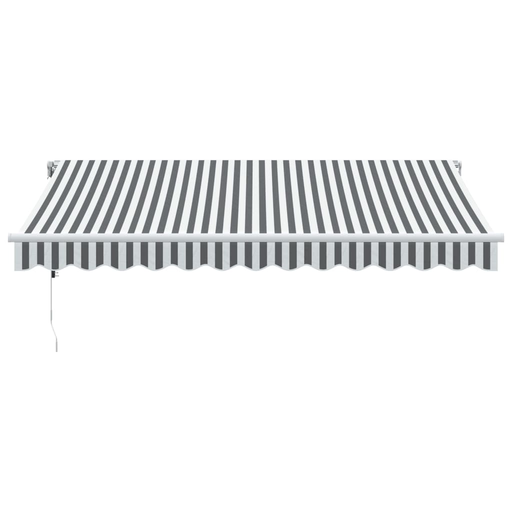 Luifel automatisch uittrekbaar 350x250 cm antracietkleur en wit – afbeelding 3