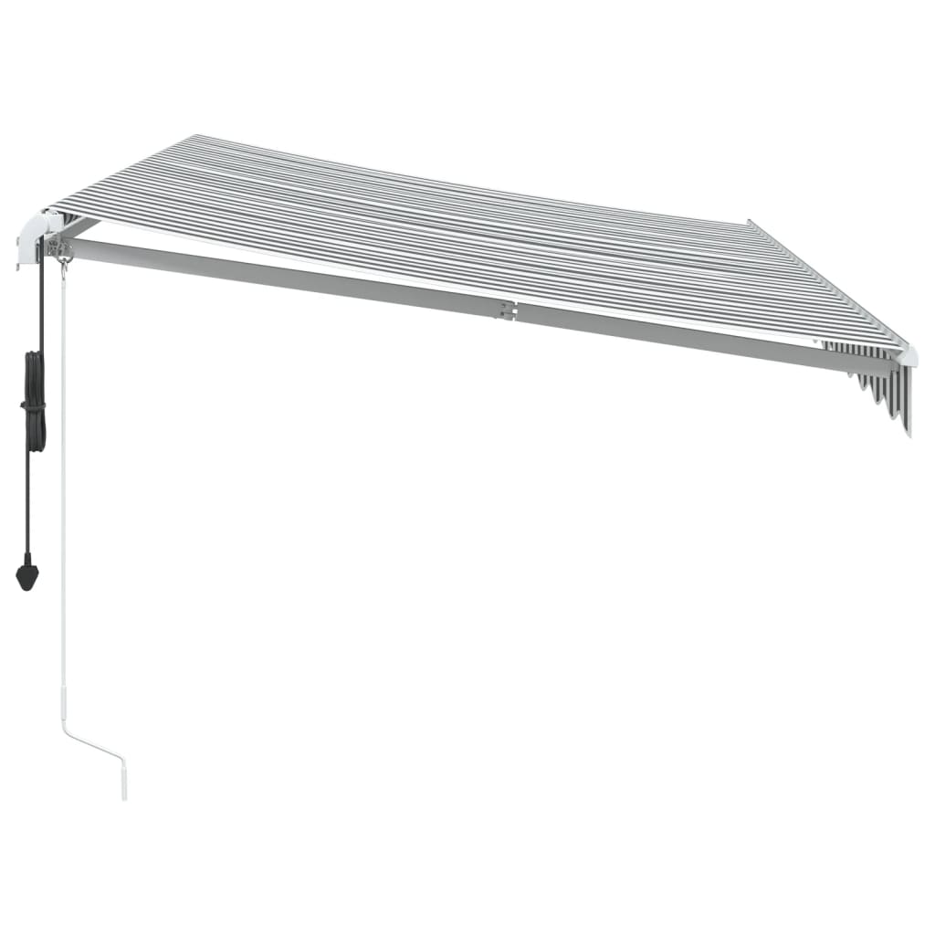 Luifel automatisch uittrekbaar 350x250 cm antracietkleur en wit – afbeelding 4