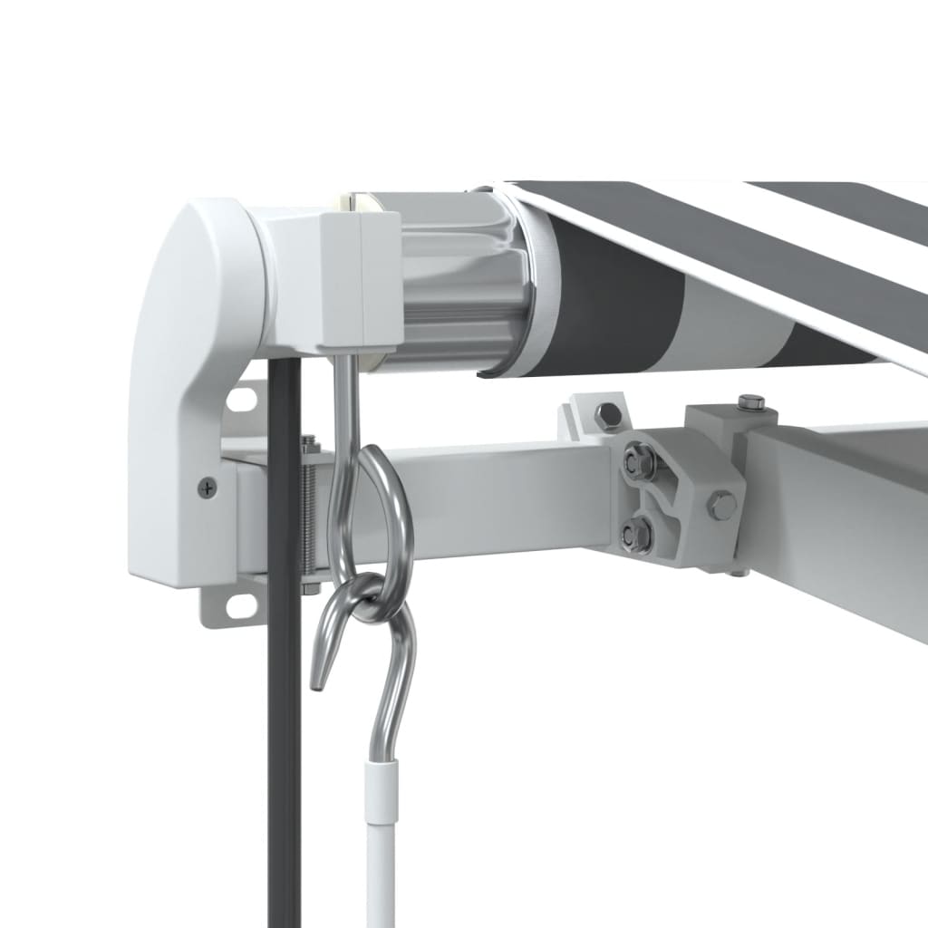 Luifel automatisch uittrekbaar 350x250 cm antracietkleur en wit – afbeelding 5