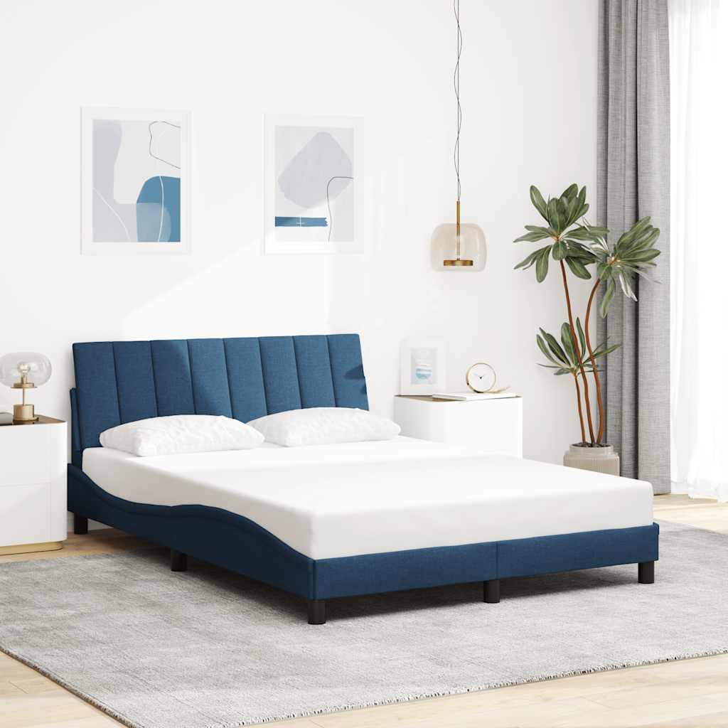 Bedframe zonder matras "Hanko" 120x200 cm stof blauw – afbeelding 1