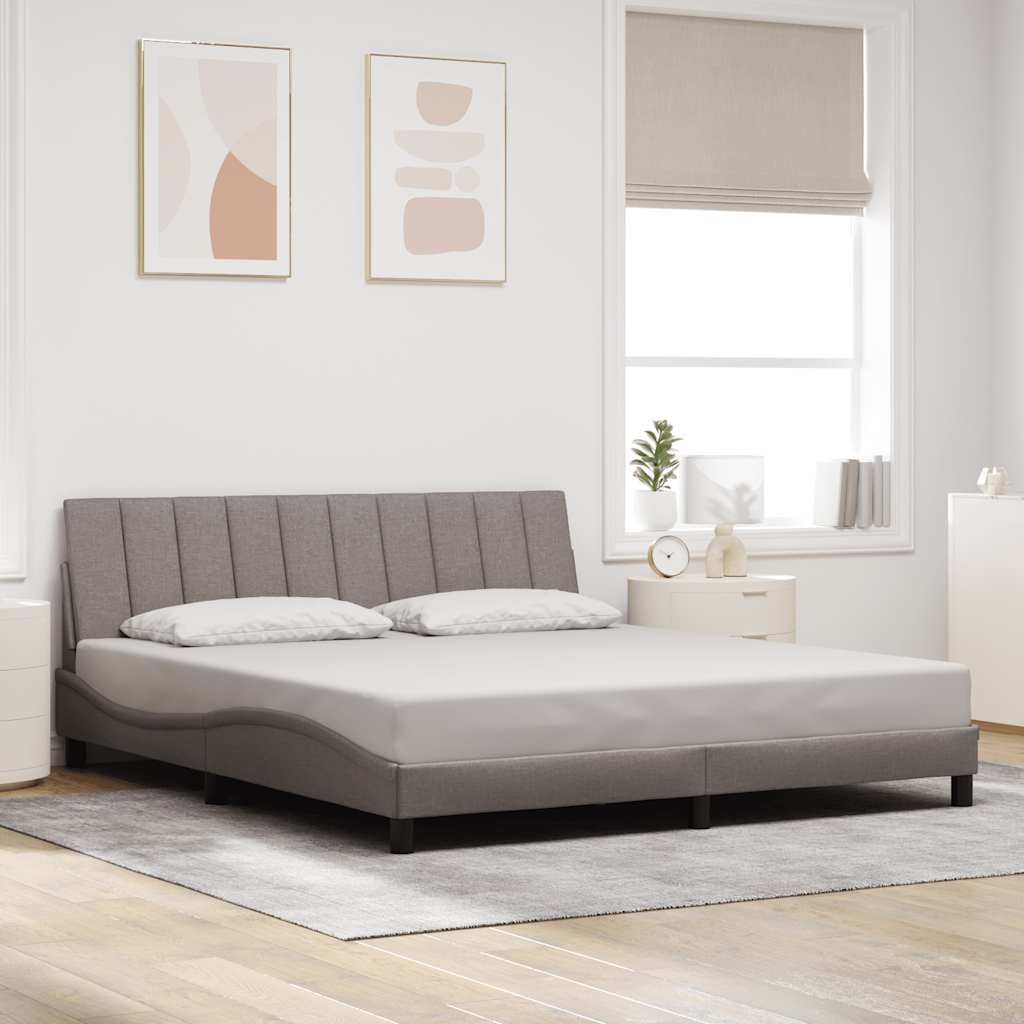 Bedframe zonder matras "Hanko" stof taupe 180x200 cm – afbeelding 1