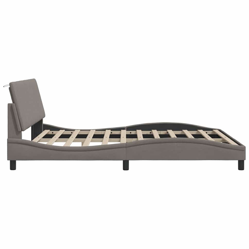 Bedframe zonder matras "Hanko" stof taupe 180x200 cm – afbeelding 8