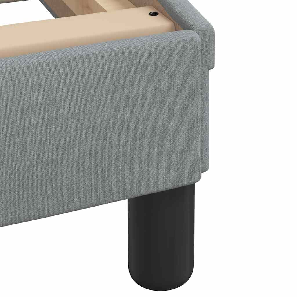 Bedframe zonder matras "Hanko" stof lichtgrijs 200x200 cm – afbeelding 10