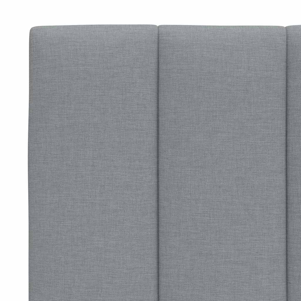 Bedframe zonder matras "Hanko" stof lichtgrijs 200x200 cm – afbeelding 11