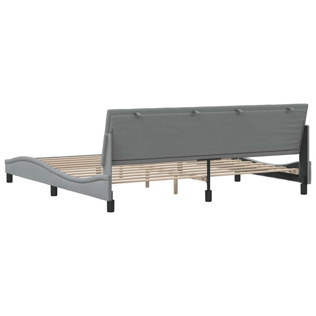 Bedframe zonder matras "Hanko" stof lichtgrijs 200x200 cm – afbeelding 9