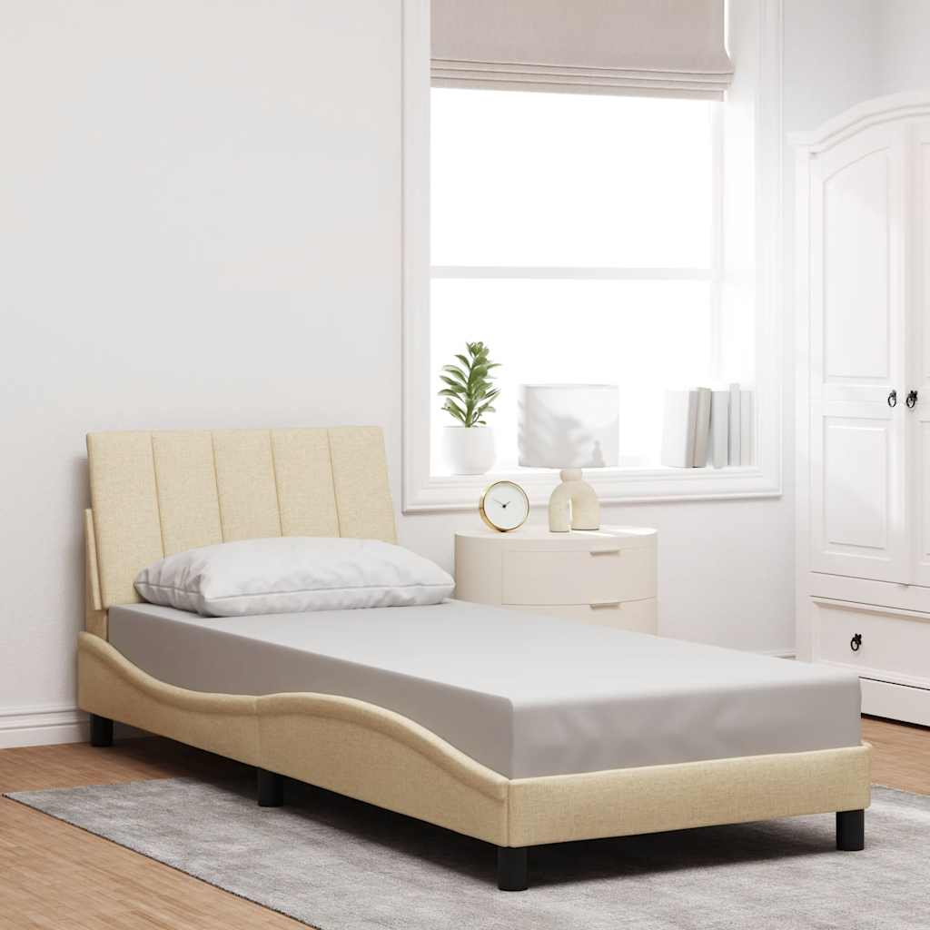 Bedframe zonder matras "Hanko" 90x200 cm stof crèmekleurig – afbeelding 4