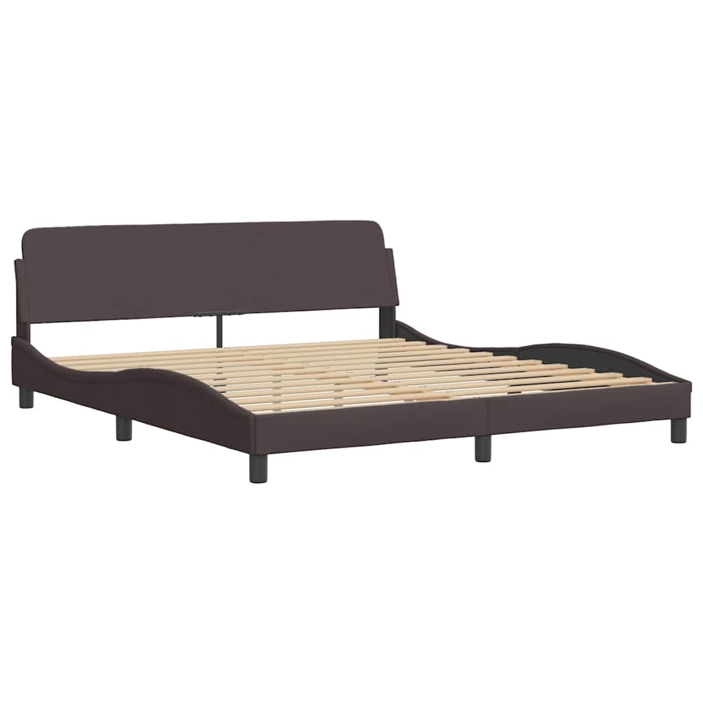 Bedframe zonder matras "Hanko" stof donkerbruin 180x200 cm – afbeelding 7