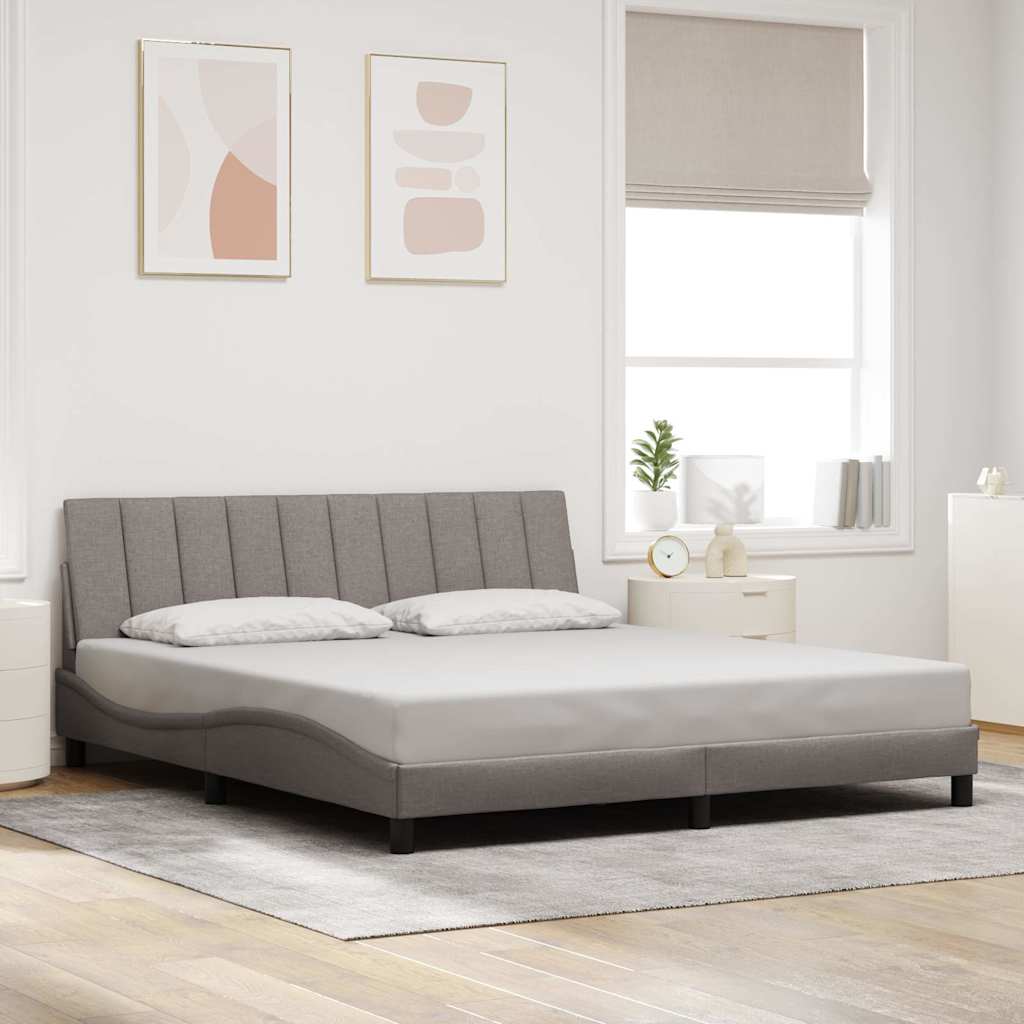 Bedframe zonder matras "Hanko" stof taupe 180x200 cm – afbeelding 1