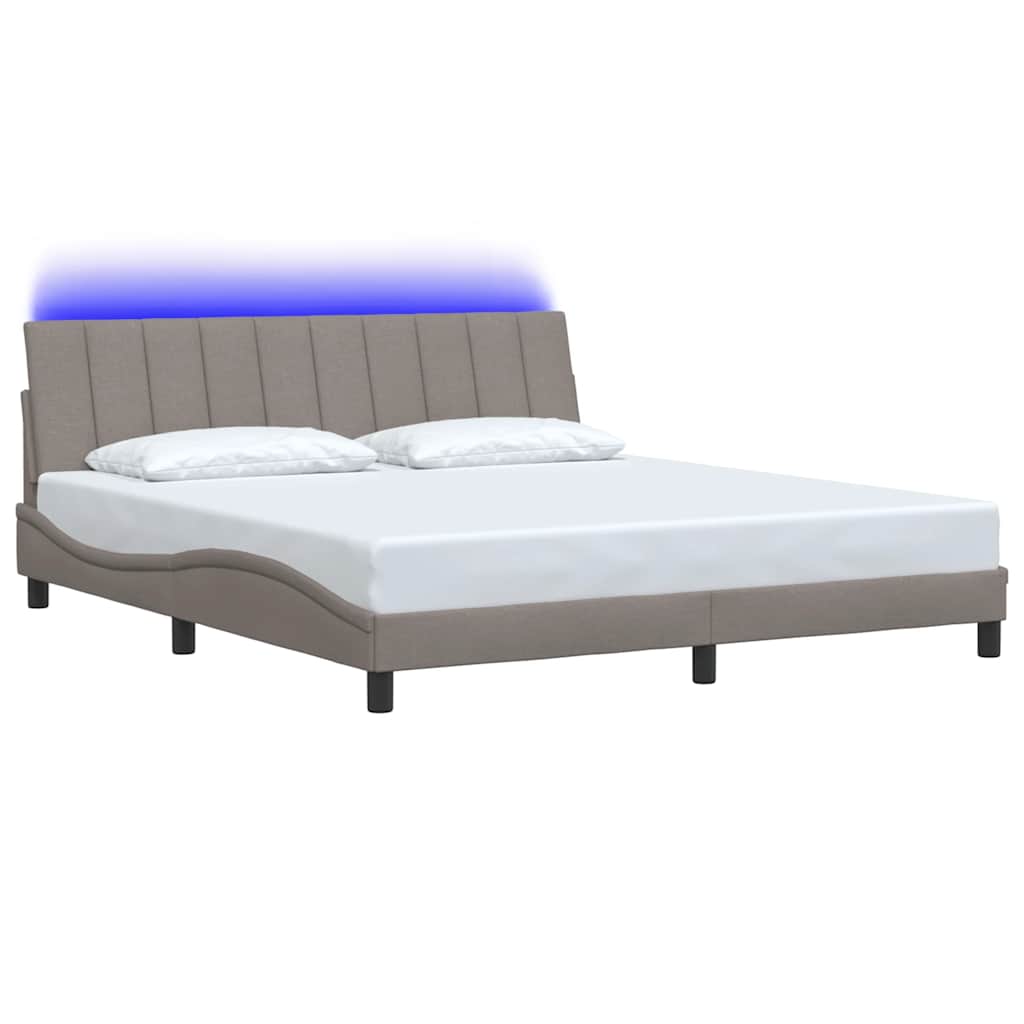 Bedframe zonder matras "Hanko" stof taupe 180x200 cm – afbeelding 3