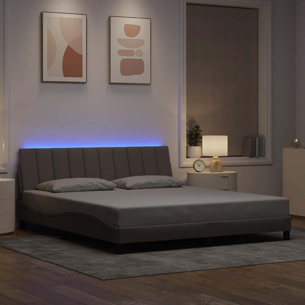 Bedframe zonder matras "Hanko" stof taupe 180x200 cm – afbeelding 4
