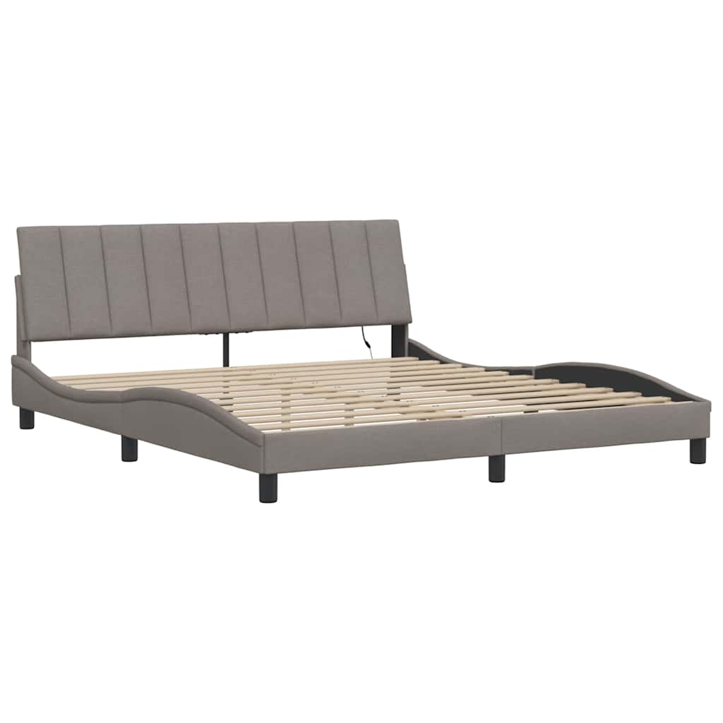 Bedframe zonder matras "Hanko" stof taupe 180x200 cm – afbeelding 5