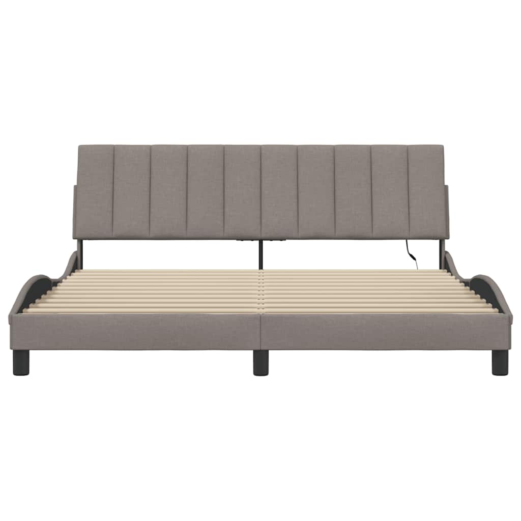 Bedframe zonder matras "Hanko" stof taupe 180x200 cm – afbeelding 6
