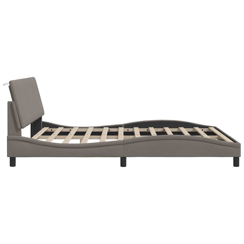 Bedframe zonder matras "Hanko" stof taupe 180x200 cm – afbeelding 9