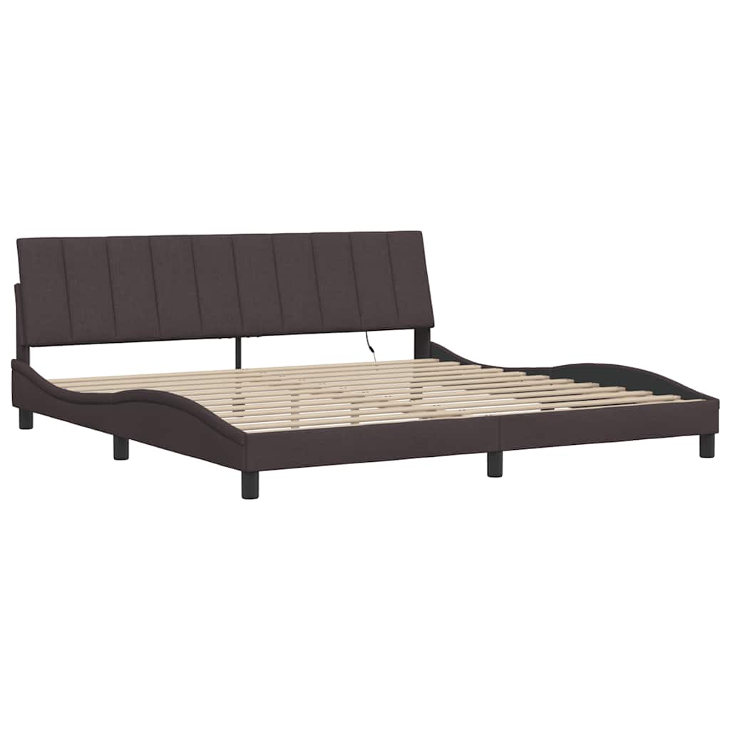 Bedframe zonder matras "Hanko" stof donkerbruin 200x200 cm – afbeelding 5