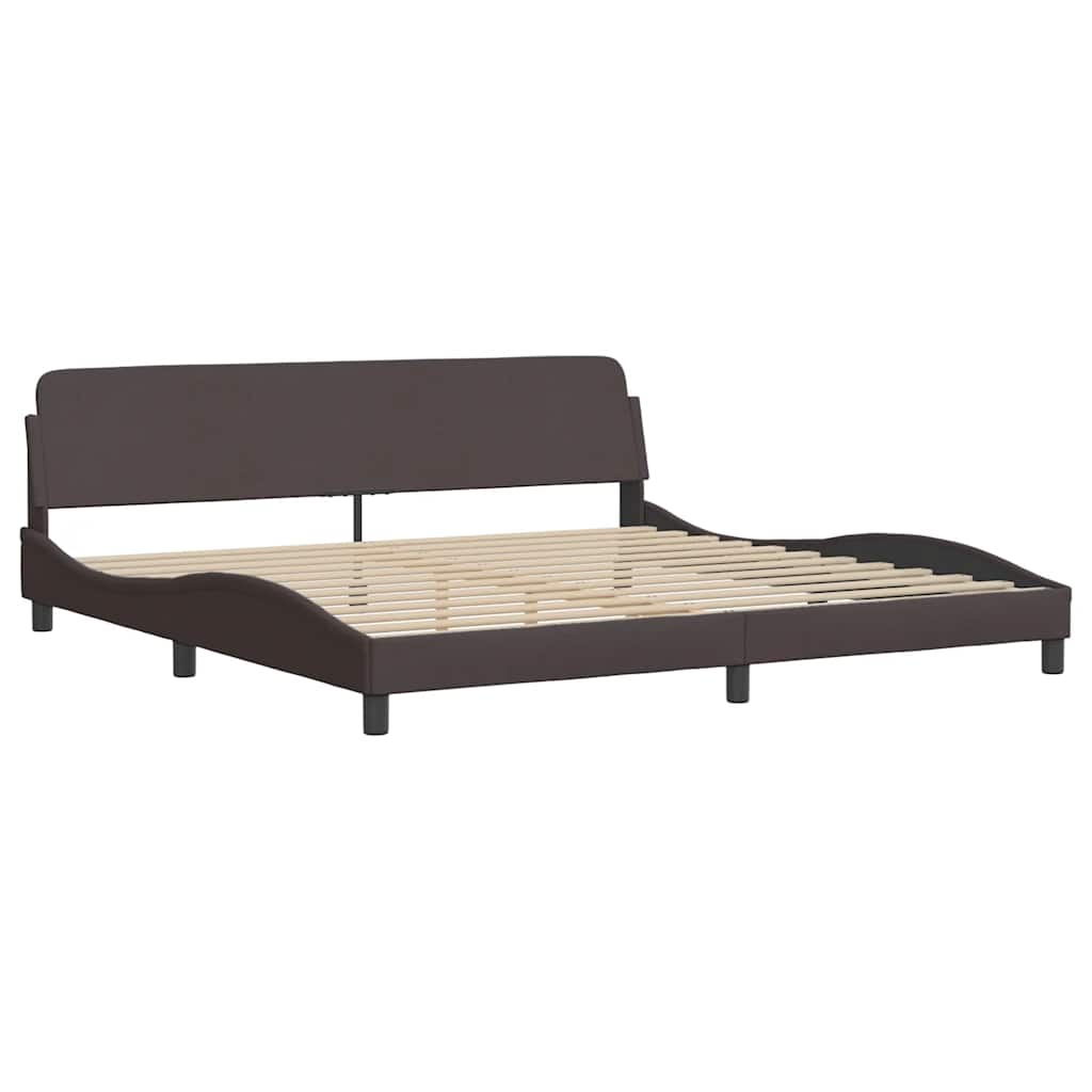 Bedframe zonder matras "Hanko" stof donkerbruin 200x200 cm – afbeelding 7