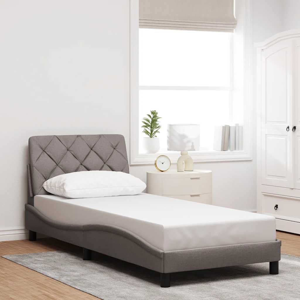 Bedframe zonder matras 80x200 cm stof taupe – afbeelding 1