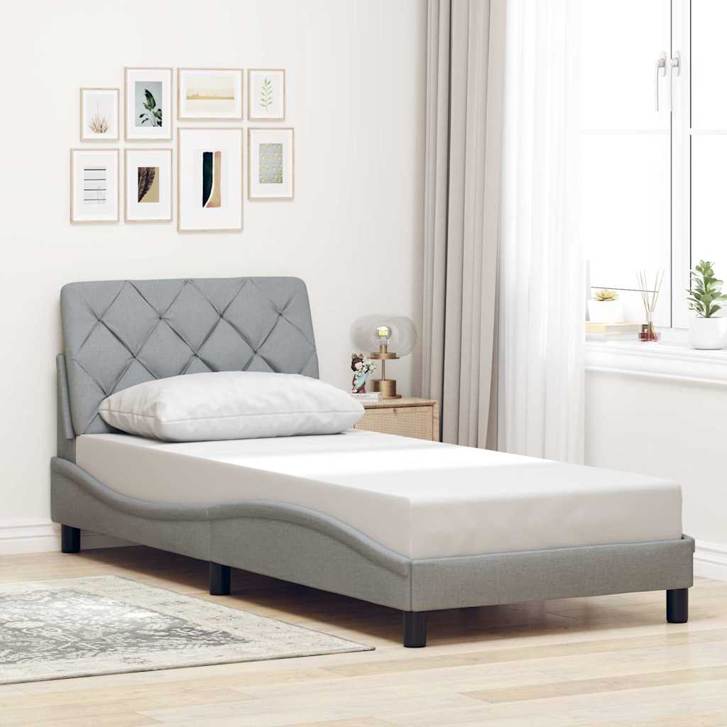 Bedframe zonder matras 90x190 cm stof lichtgrijs – afbeelding 1