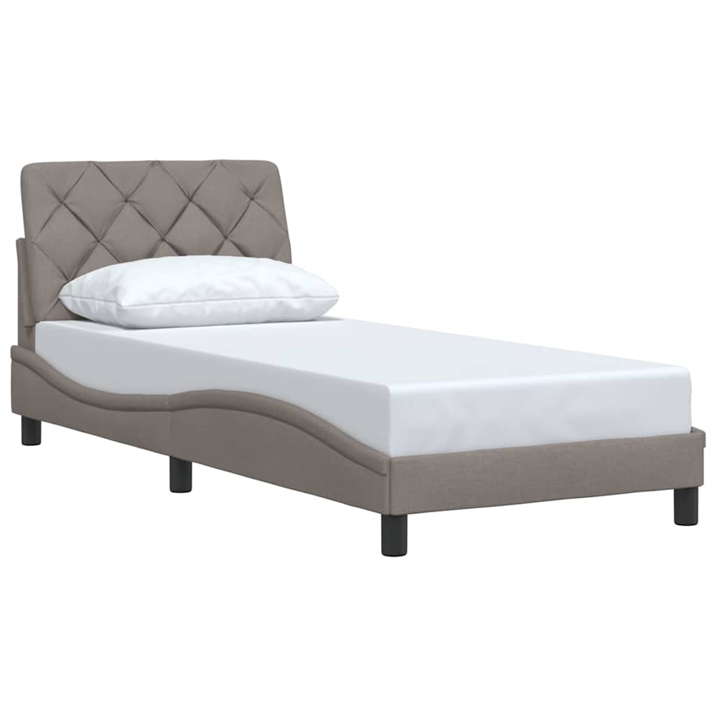Bedframe zonder matras 90x190 cm stof taupe – afbeelding 3