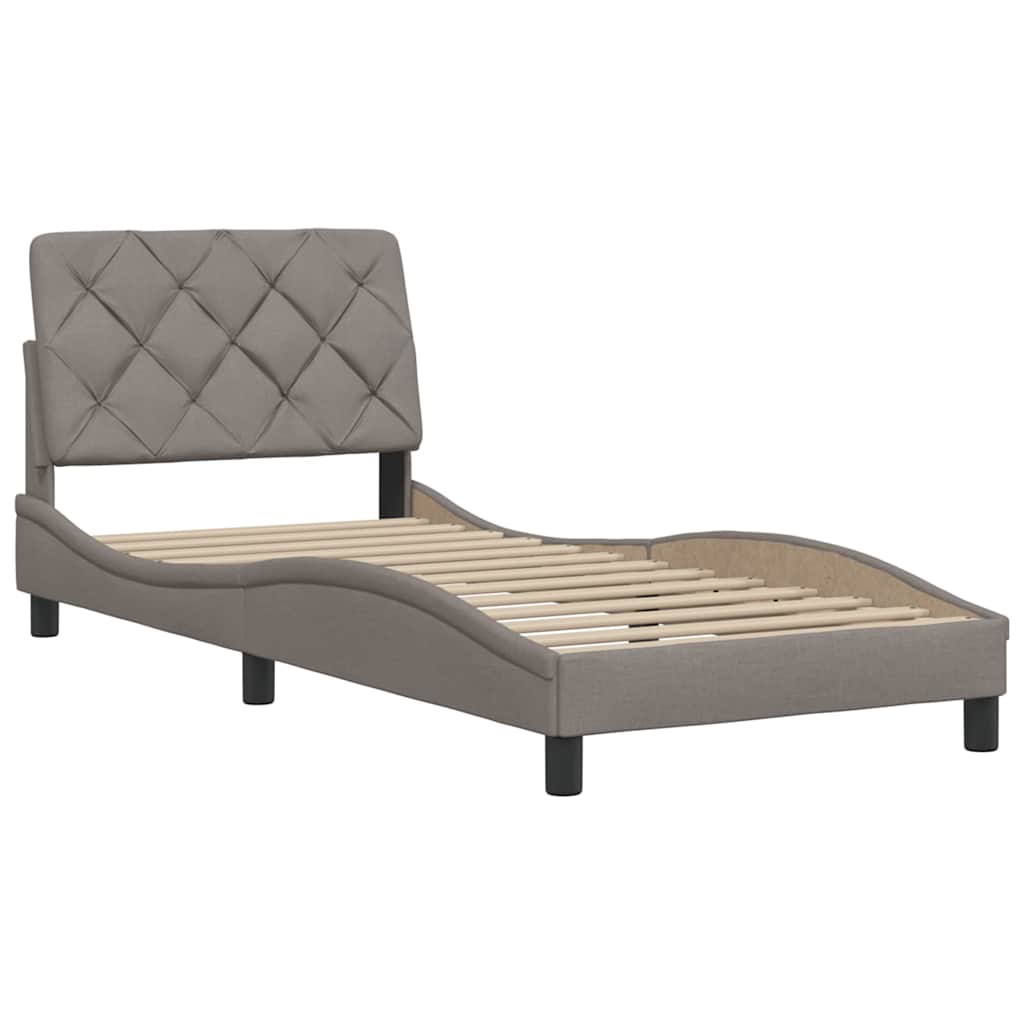 Bedframe zonder matras 90x190 cm stof taupe – afbeelding 4