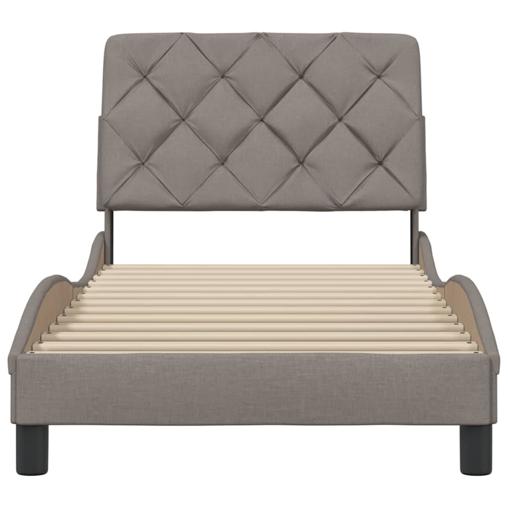 Bedframe zonder matras 90x190 cm stof taupe – afbeelding 5