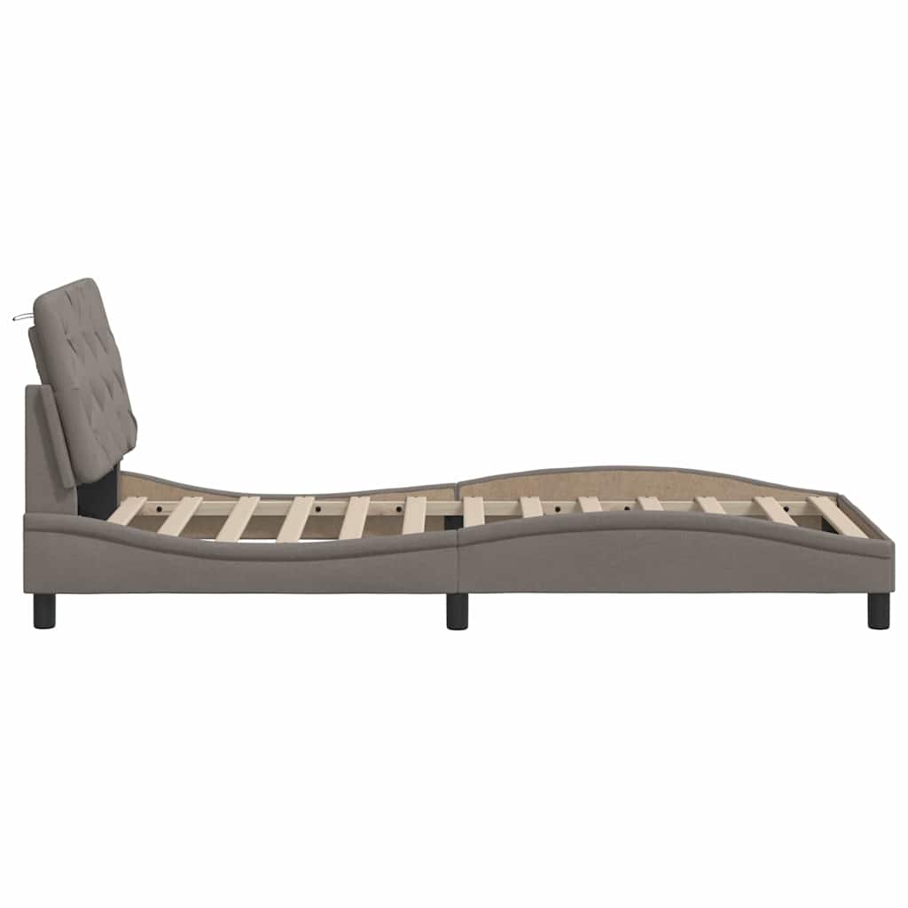 Bedframe zonder matras 90x190 cm stof taupe – afbeelding 8