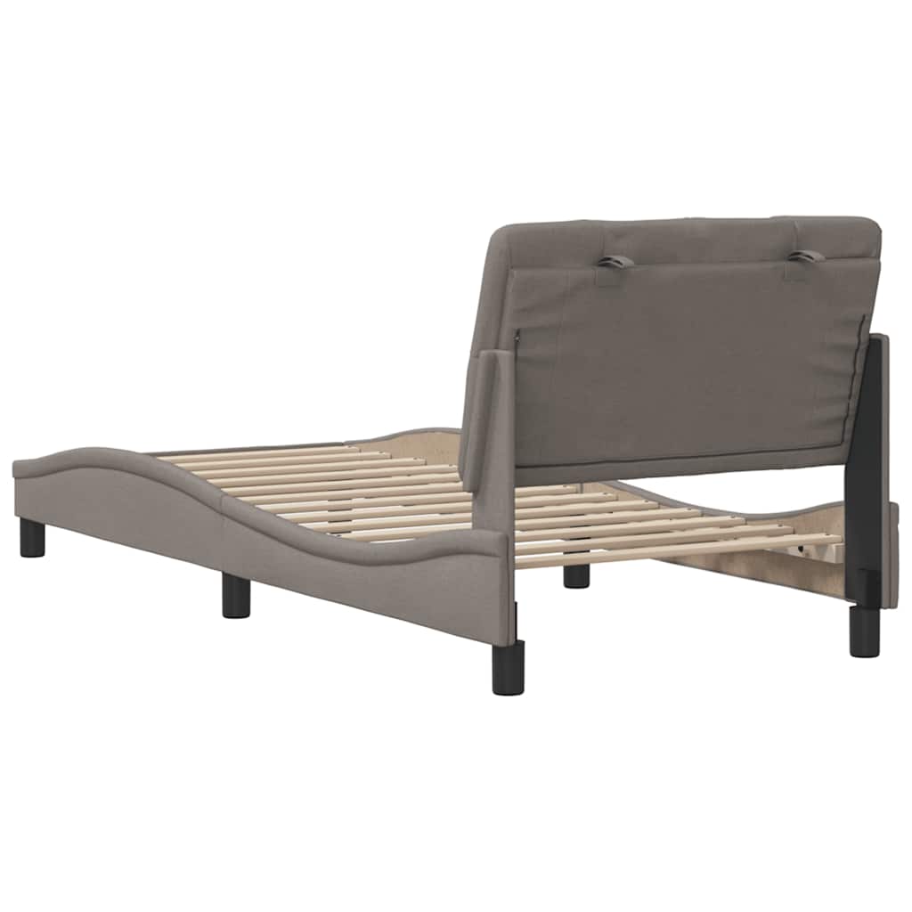 Bedframe zonder matras 90x190 cm stof taupe – afbeelding 9