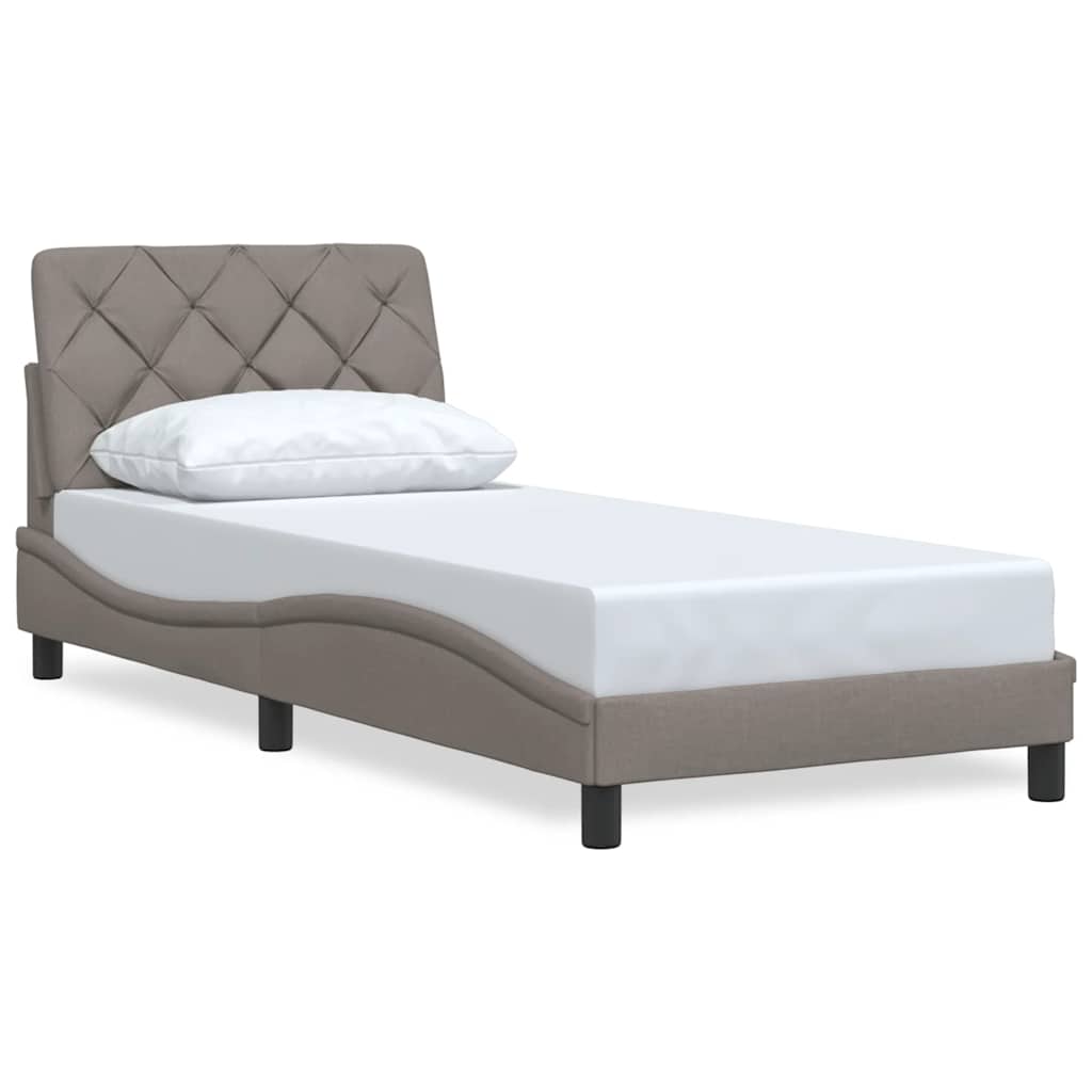 Bedframe zonder matras 90x200 cm stof taupe – afbeelding 2