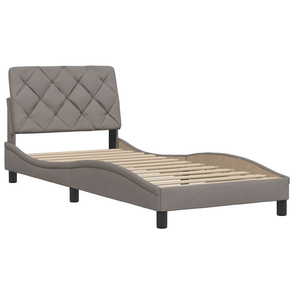 Bedframe zonder matras 90x200 cm stof taupe – afbeelding 4