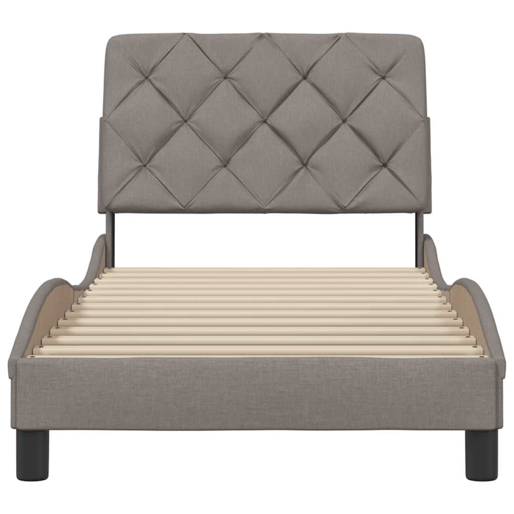 Bedframe zonder matras 90x200 cm stof taupe – afbeelding 5