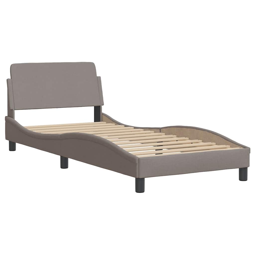 Bedframe zonder matras 90x200 cm stof taupe – afbeelding 6