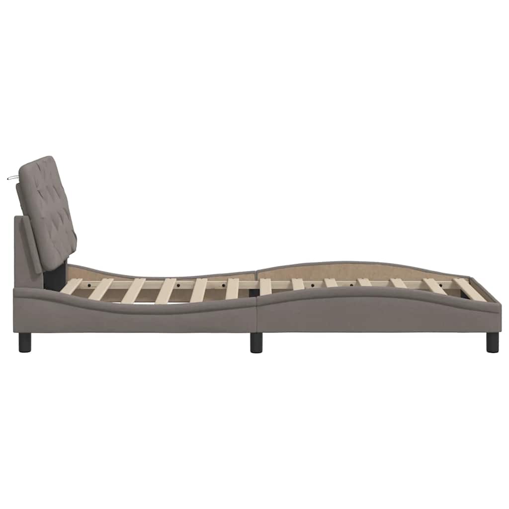 Bedframe zonder matras 90x200 cm stof taupe – afbeelding 8