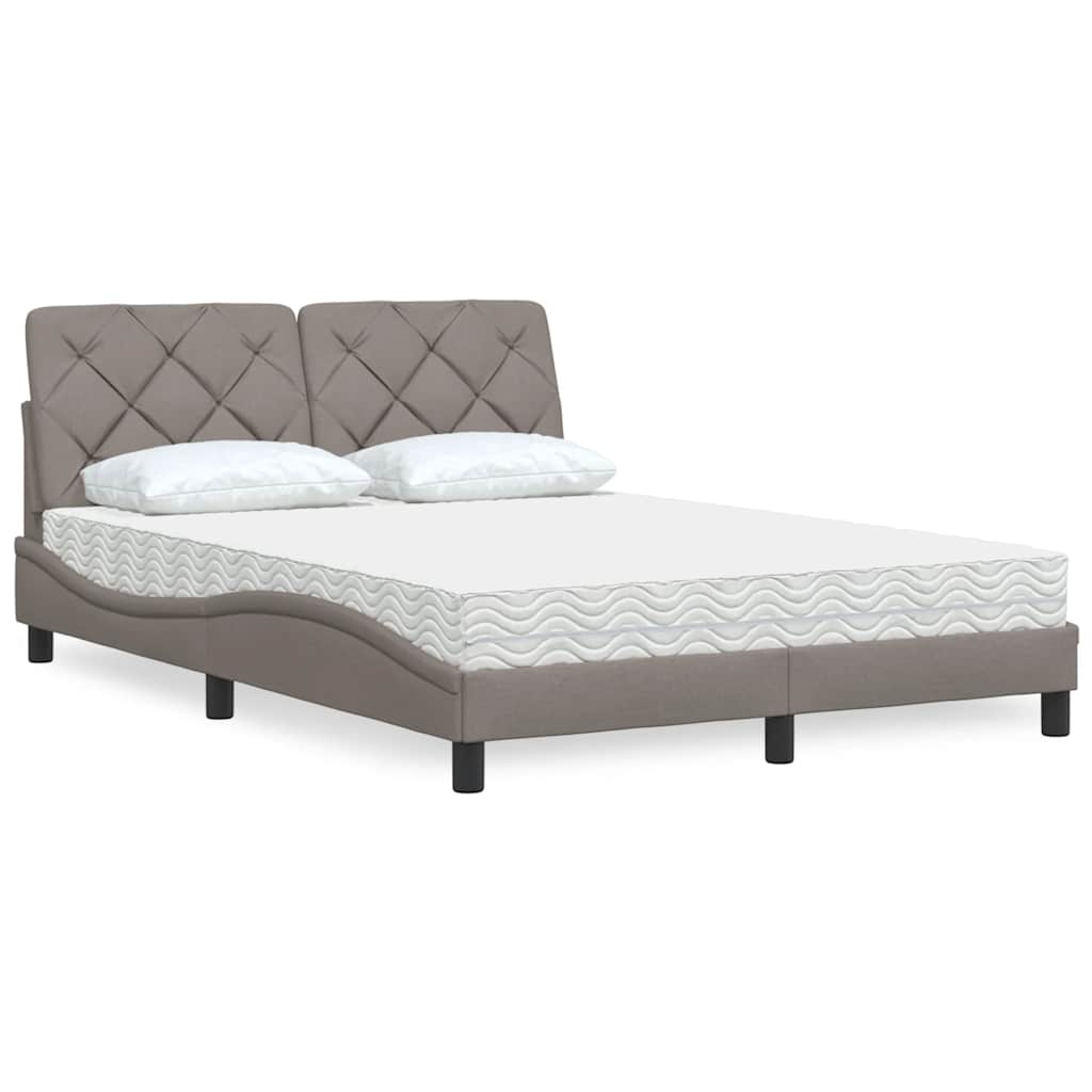 Bed met matras stof taupe 140x200 cm – afbeelding 1