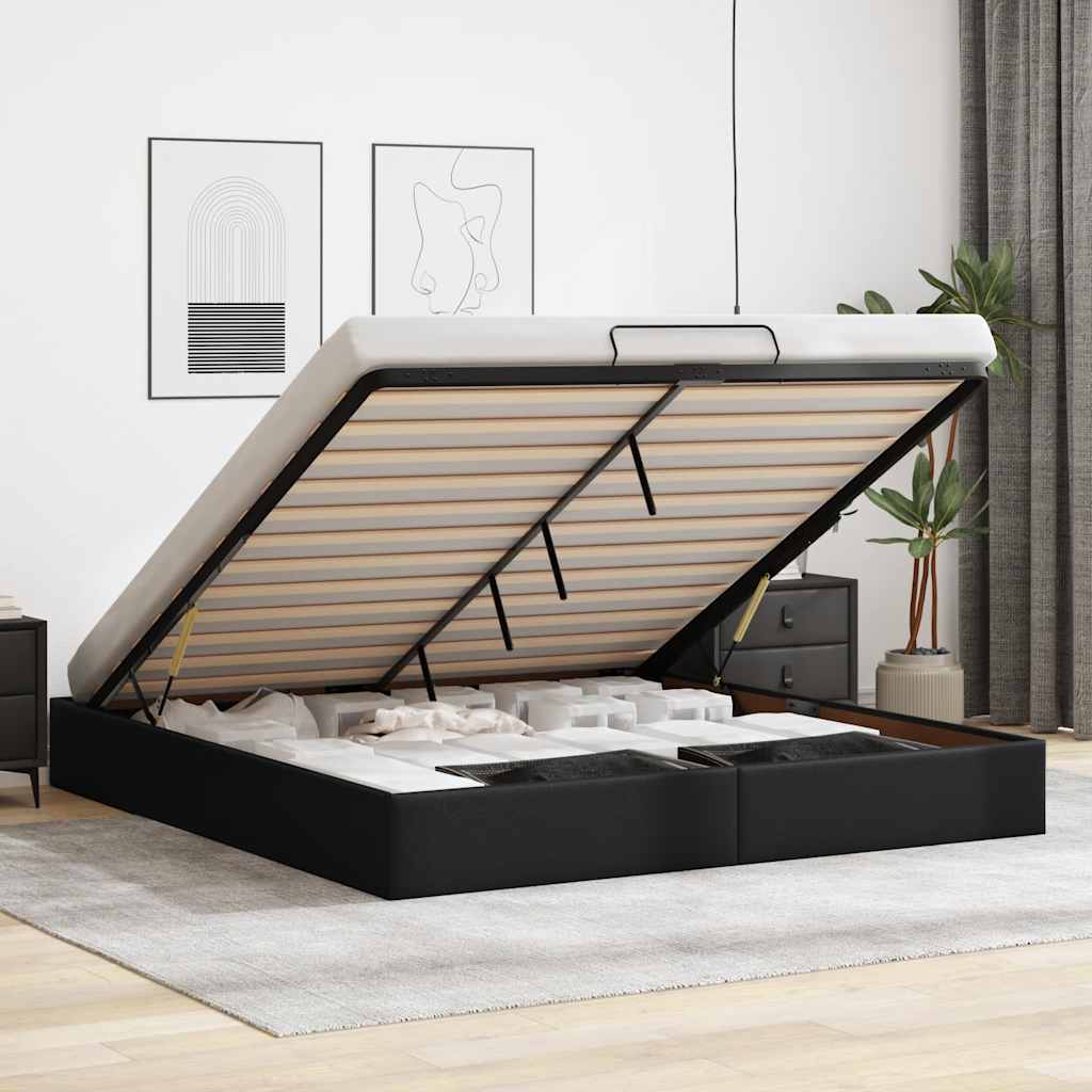 Bedframe zonder matras 160x200 cm kunstleer zwart – afbeelding 1
