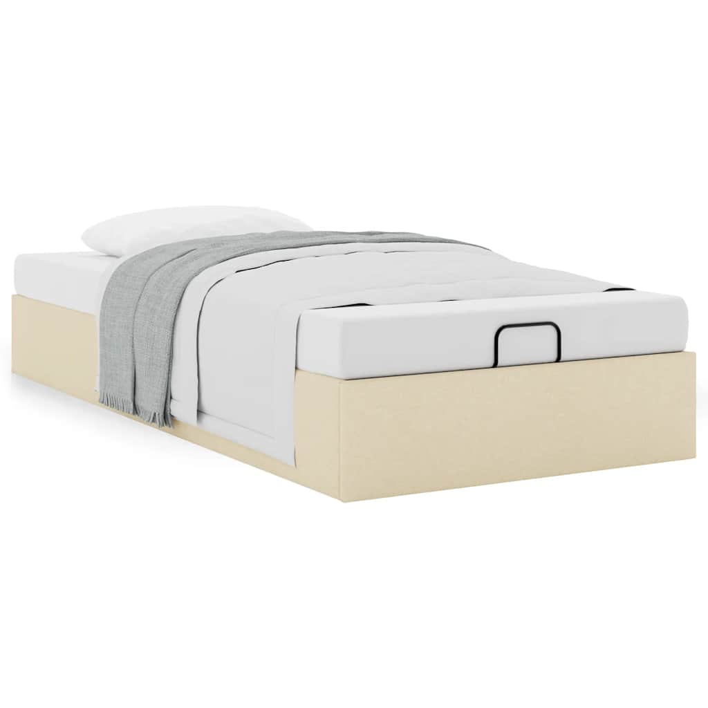 Bedframe zonder matras 80x200 cm stof crèmekleurig – afbeelding 4